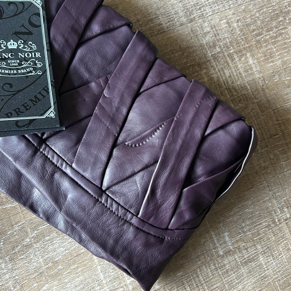 ▶️ Blanc Noir Women’s S Purple Moto Jacket Vegan Leather Full Zip Pockets NEW - Picture 13 of 16